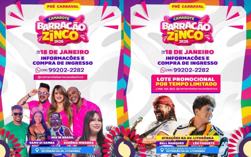 BARRACÃO DE ZINCO AGITA O PRÉ-CARNAVAL NESTE DOMINGO (18) NO CIRCUITO VEM PRO MAR