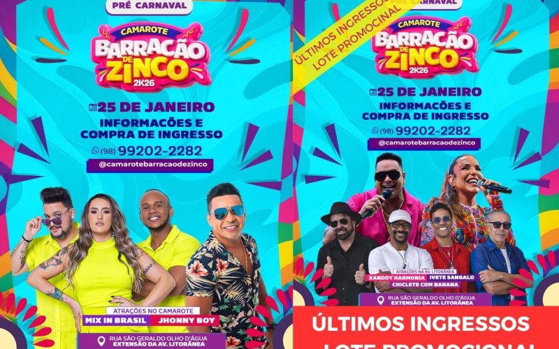 CAMAROTE BARRACÃO DE ZINCO CHEGA AO SEGUNDO FIM DE SEMANA E SEGUE AGITANDO O PRÉ-CARNAVAL NA LITORÂNEA