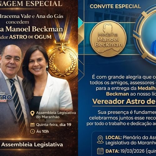LIDERANÇAS COMUNITÁRIAS SÃO CONVIDADAS PARA MOMENTO HISTÓRICO NA ASSEMBLEIA: ASTRO DE OGUM RECEBERÁ A MEDALHA MANUEL BECKMAN