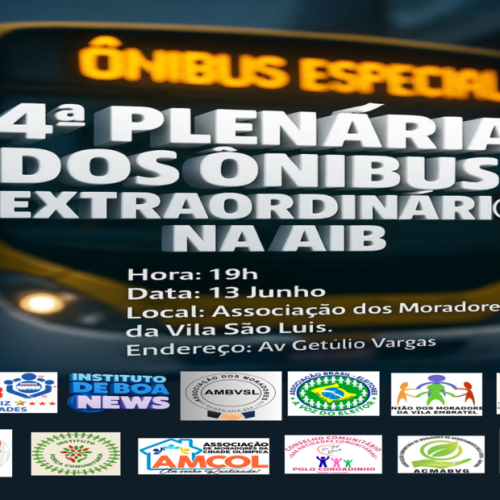 🎤 É HOJE! A 4ª PLENÁRIA PÚBLICA POPULAR DAS COMUNIDADES NA VILA SÃO LUÍS (ITAQUI-BACANGA)!🚍