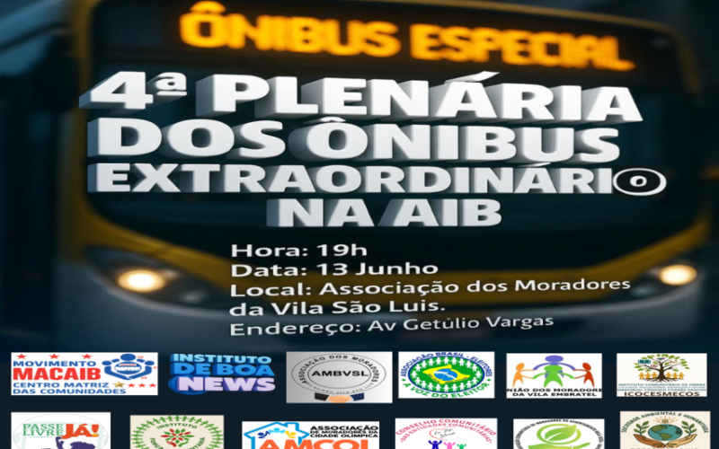 🎤 É HOJE! A 4ª PLENÁRIA PÚBLICA POPULAR DAS COMUNIDADES NA VILA SÃO LUÍS (ITAQUI-BACANGA)!🚍