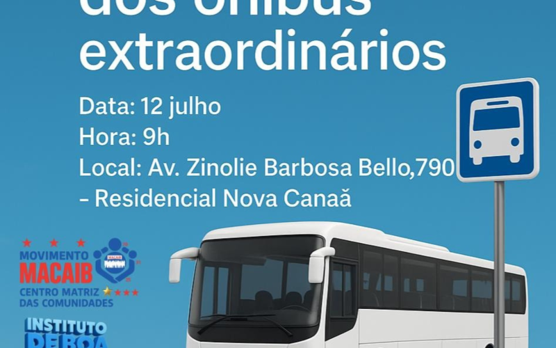 RESIDENCIAL NOVA CANAÃ EM PAÇO DO LUMIAR, RECEBE NESTE SÁBADO, A 8ª PLENÁRIA PÚBLICA POPULAR DAS COMUNIDADES EM REFORÇO AOS ÔNIBUS ESPECIAIS EXTRAORDINÁRIOS🚍